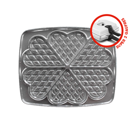 Super 2 Gaufres Waffle Maker - 6 waffles heart-shaped