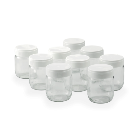 Set of 9 yogurt jars